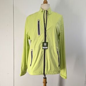 Above the Links Neon Lime Green Performance Jacket Golf waterproof M